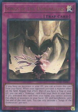 Songs of the Dominators (Ultra Rare) [RA05-EN081] - Rarity Collection 5 1st Edition - Ultra Rare - Trinity Hobby