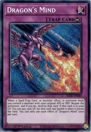 Dragon's Mind (Secret Rare) [RA05-EN082] - Rarity Collection 5 1st Edition - Secret Rare - Trinity Hobby