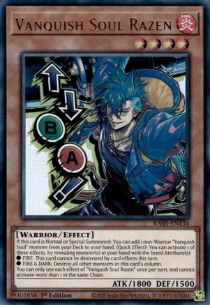 Vanquish Soul Razen (Stamp) [RA05-EN134] - Rarity Collection 5 1st Edition - Ultra Rare - Trinity Hobby