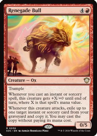 Renegade Bull  (SOC-036) - [Commander: Secrets of Strixhaven] - Trinity Hobby