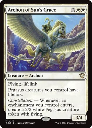 Archon of Sun's Grace  (SOC-137) - [Commander: Secrets of Strixhaven] - Trinity Hobby