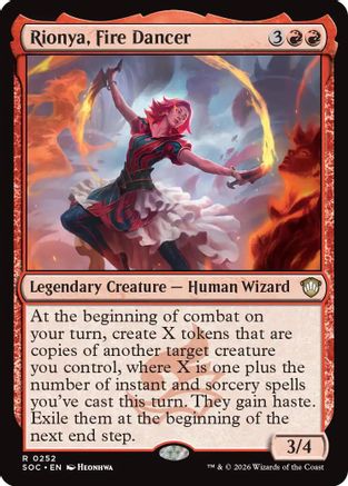 Rionya, Fire Dancer  (SOC-252) - [Commander: Secrets of Strixhaven] - Trinity Hobby
