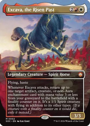 Excava, the Risen Past (Borderless)  [Foil]  (SOC-002) - [Commander: Secrets of Strixhaven] - Trinity Hobby
