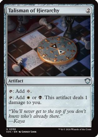 Talisman of Hierarchy  (SOC-358) - [Commander: Secrets of Strixhaven] - Trinity Hobby