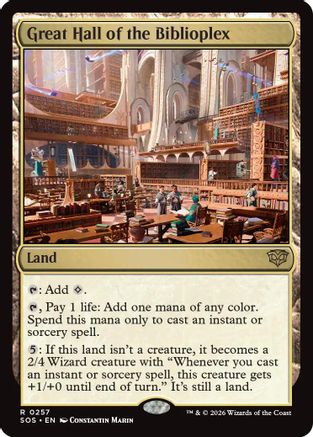 Great Hall of the Biblioplex  [Foil]  (SOS-257) - [Secrets of Strixhaven] - Trinity Hobby