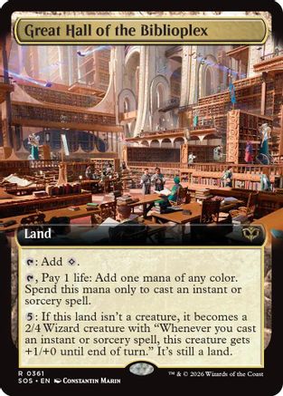 Great Hall of the Biblioplex (Extended Art)  [Foil]  (SOS-361) - [Secrets of Strixhaven] - Trinity Hobby