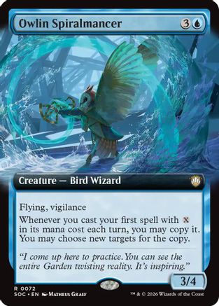 Owlin Spiralmancer (Extended Art)  (SOC-072) - [Commander: Secrets of Strixhaven] - Trinity Hobby