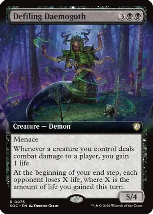 Defiling Daemogoth (Extended Art)  (SOC-075) - [Commander: Secrets of Strixhaven] - Trinity Hobby