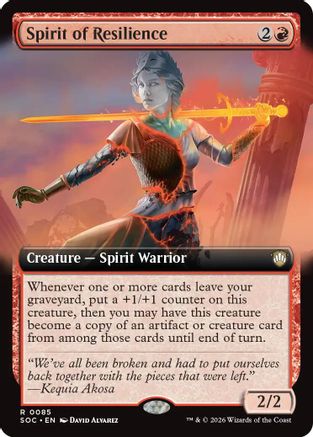 Spirit of Resilience (Extended Art)  (SOC-085) - [Commander: Secrets of Strixhaven] - Trinity Hobby
