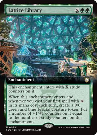Lattice Library (Extended Art)  (SOC-088) - [Commander: Secrets of Strixhaven] - Trinity Hobby