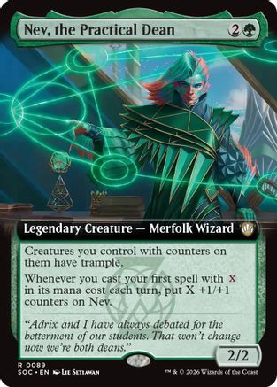 Nev, the Practical Dean (Extended Art)  (SOC-089) - [Commander: Secrets of Strixhaven] - Trinity Hobby
