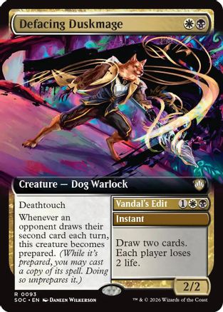 Defacing Duskmage (Extended Art)  (SOC-093) - [Commander: Secrets of Strixhaven] - Trinity Hobby