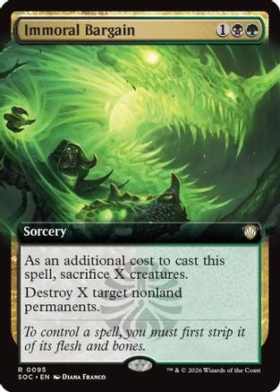 Immoral Bargain (Extended Art)  (SOC-095) - [Commander: Secrets of Strixhaven] - Trinity Hobby