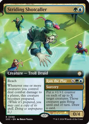 Striding Shotcaller (Extended Art)  (SOC-098) - [Commander: Secrets of Strixhaven] - Trinity Hobby