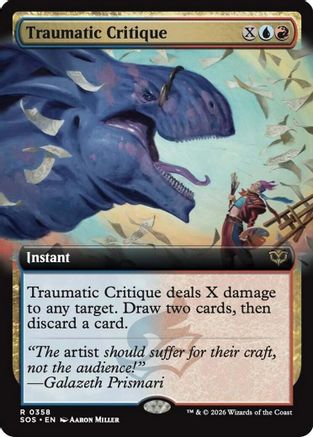 Traumatic Critique (Extended Art)  [Foil]  (SOS-358) - [Secrets of Strixhaven] - Trinity Hobby