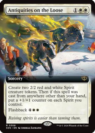 Antiquities on the Loose (Extended Art)  [Foil]  (SOS-308) - [Secrets of Strixhaven] - Trinity Hobby
