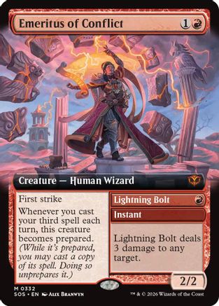 Emeritus of Conflict (Extended Art)  [Foil]  (SOS-332) - [Secrets of Strixhaven] - Trinity Hobby