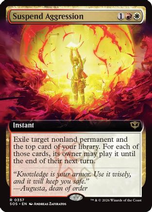 Suspend Aggression (Extended Art)  [Foil]  (SOS-357) - [Secrets of Strixhaven] - Trinity Hobby