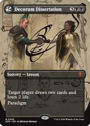 Decorum Dissertation (Borderless)  (SOS-292) - [Secrets of Strixhaven] - Trinity Hobby