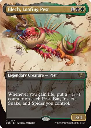 Blech, Loafing Pest (Borderless)  [Foil]  (SOS-298) - [Secrets of Strixhaven] - Trinity Hobby