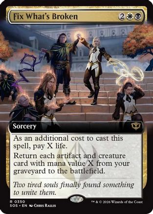 Fix What's Broken (Extended Art)  [Foil]  (SOS-350) - [Secrets of Strixhaven] - Trinity Hobby