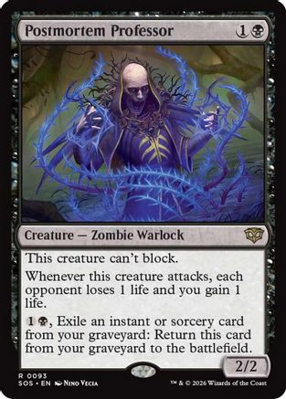 Postmortem Professor  [Foil]  (SOS-093) - [Secrets of Strixhaven]