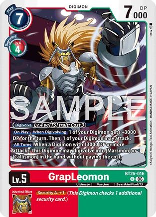 GrapLeomon (BT25-016) - [Dual Revolution] Foil - Trinity Hobby