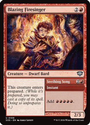Blazing Firesinger  (SOS-109) - [Secrets of Strixhaven] - Trinity Hobby