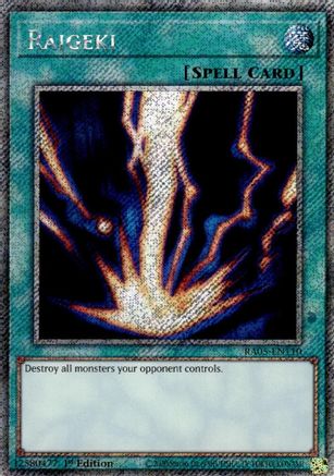 Raigeki (Platinum Secret Rare) [RA05-EN110] - Rarity Collection 5 1st Edition - Platinum Secret Rare - Trinity Hobby