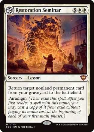 Restoration Seminar  [Foil]  (PPSOS-030) - [Promo Pack: Secrets of Strixhaven] - Trinity Hobby
