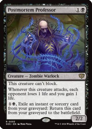 Postmortem Professor  [Foil]  (PPSOS-093) - [Promo Pack: Secrets of Strixhaven]