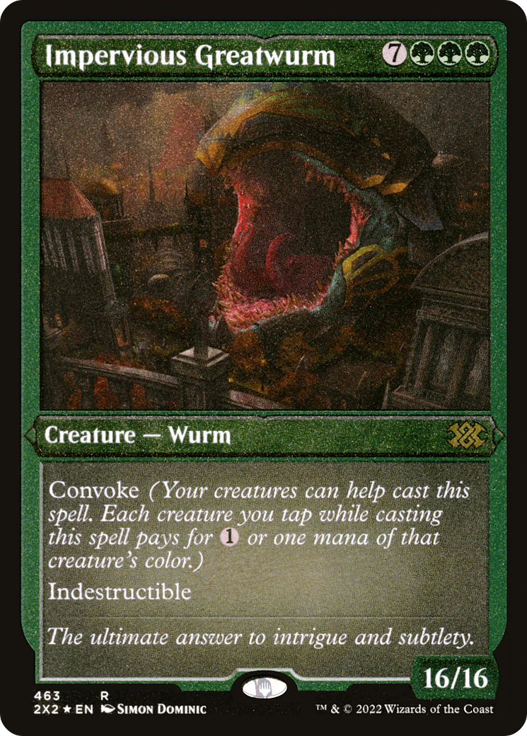 Impervious Greatwurm (Foil Etched)  [Foil]  (2X2-463) - [Double Masters 2022] - Trinity Hobby