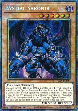 Bystial Saronir (Starlight Rare) [RA05-EN023] - Rarity Collection 5 1st Edition - Starlight Rare - Trinity Hobby