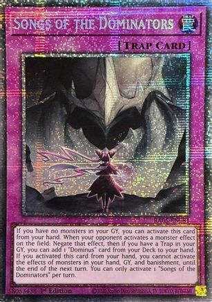 Songs of the Dominators (Starlight Rare) [RA05-EN081] - Rarity Collection 5 1st Edition - Starlight Rare - Trinity Hobby