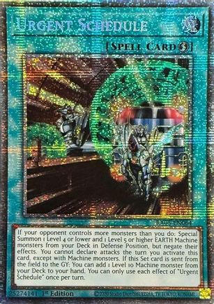 Urgent Schedule (Starlight Rare) [RA05-EN064] - Rarity Collection 5 1st Edition - Starlight Rare - Trinity Hobby