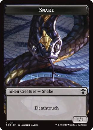 Snake // Zombie Double-Sided Token  (SOC-11 // 12) - [Commander: Secrets of Strixhaven] - Trinity Hobby
