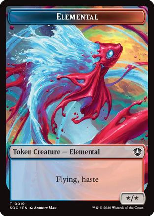 Elemental (0019) // Copy Double-Sided Token  (SOC-19 // 1) - [Commander: Secrets of Strixhaven]