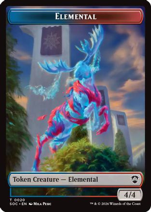 Elemental (0020) // Treasure Double-Sided Token  (SOC-20 // 12) - [Commander: Secrets of Strixhaven] - Trinity Hobby