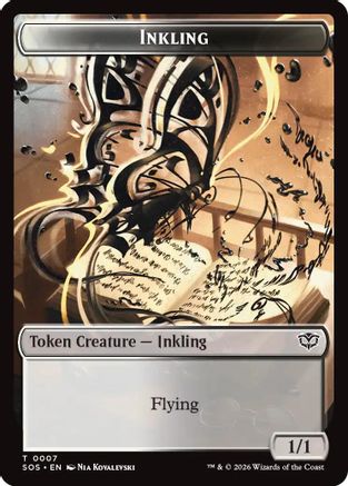 Inkling (0007) // Spirit (0011) Double-Sided Token  (SOS-7 // 11) - [Secrets of Strixhaven]
