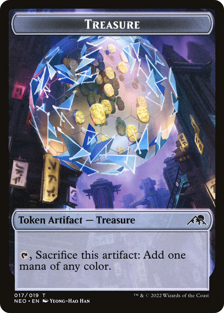 Treasure  [Foil]  (NEO-017) - [Kamigawa: Neon Dynasty Tokens] - Trinity Hobby