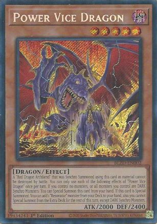 Power Vice Dragon [BLZD-EN002] - Blazing Dominion 1st Edition - Secret Rare - Trinity Hobby