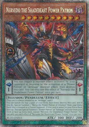 Nervedo the Shadebeast Power Patron (Starlight Rare) [BLZD-EN011] - Blazing Dominion 1st Edition - Starlight Rare - Trinity Hobby