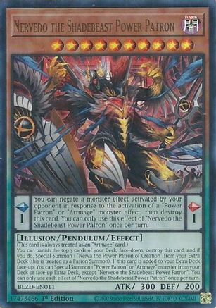 Nervedo the Shadebeast Power Patron [BLZD-EN011] - Blazing Dominion 1st Edition - Ultra Rare - Trinity Hobby