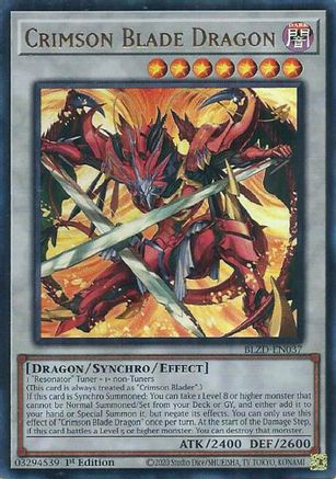 Crimson Blade Dragon [BLZD-EN037] - Blazing Dominion 1st Edition - Ultra Rare - Trinity Hobby