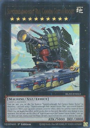 Superdreadnought Rail Cannon Gustav Rocket [BLZD-EN043] - Blazing Dominion 1st Edition - Ultra Rare - Trinity Hobby