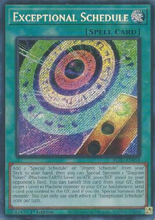 Exceptional Schedule [BLZD-EN054] - Blazing Dominion 1st Edition - Secret Rare - Trinity Hobby