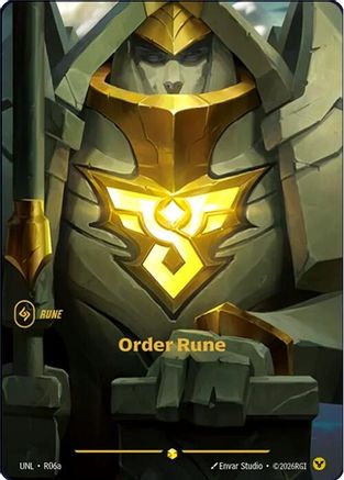 Order Rune (Alternate Art) (R06a) - Unleashed Foil - Trinity Hobby