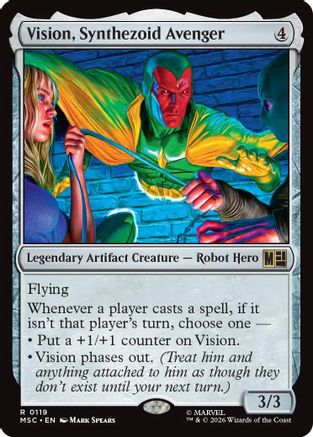 Vision, Synthezoid Avenger (Surge Foil)  [Foil]  (MSC-119) - [Commander: Marvel Super Heroes]