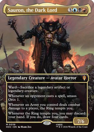 Sauron, the Dark Lord (Borderless)  [Foil]  (HOB-036) - [The Hobbit] - Trinity Hobby