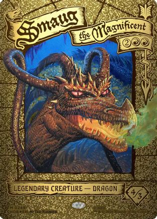 Smaug the Magnificent (Borderless)  [Foil]  (HOB-249) - [The Hobbit] - Trinity Hobby